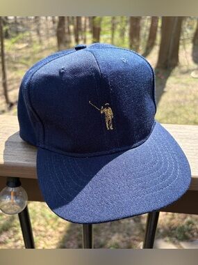William Murray Embroidered Adjustable Navy Golf Cap Hat Gold Thread Extra Msgs